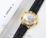 Perfect Replica Omega Constellation All Gold Roman Bezel Silver Diamond Dial 39mm Watch